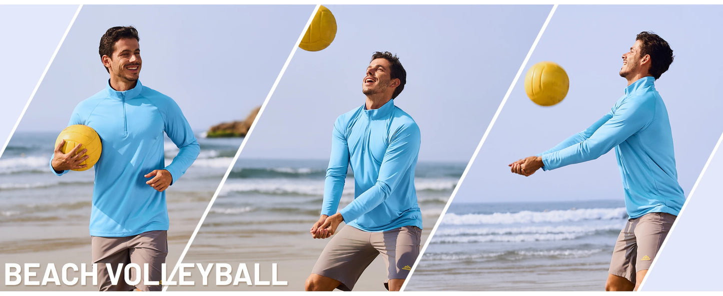 TACVASEN UPF50+ T-shirt con protezione UV Camicia da pesca leggera a maniche lunghe ad asciugatura rapida da uomo Escursionismo all'aperto Allenamento Protezioni