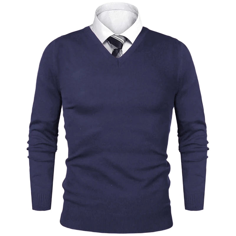 Animal Game Maglione Da Uomo In Lana Leggera Elegante Scollo A V Per Affari Business Casual