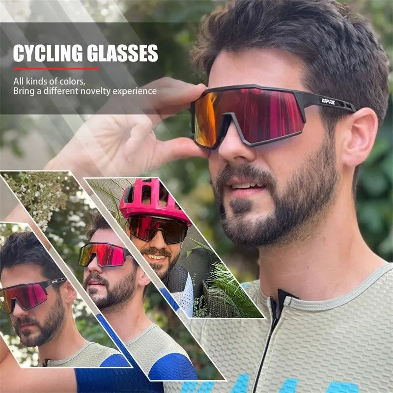 Kapvoe Occhiali Da Ciclismo Polarizzati UV400 Leggeri Per Bici Strada MTB Attrezzatura Sportiva