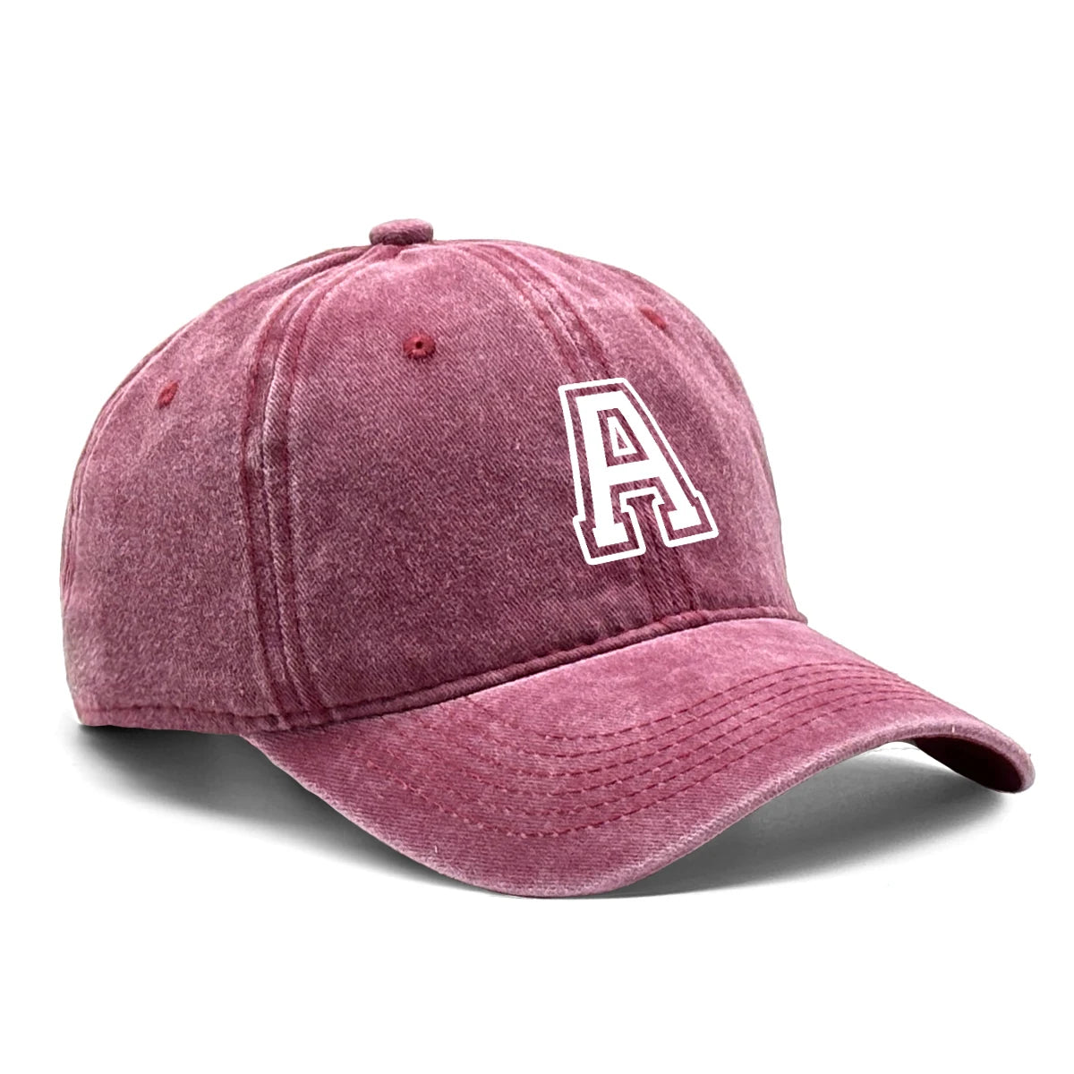 Berretto Da Baseball Unisex Con Stampa Lettera Iniziale AZ Cotone Lavato Retrò Con Visiera Sportiva