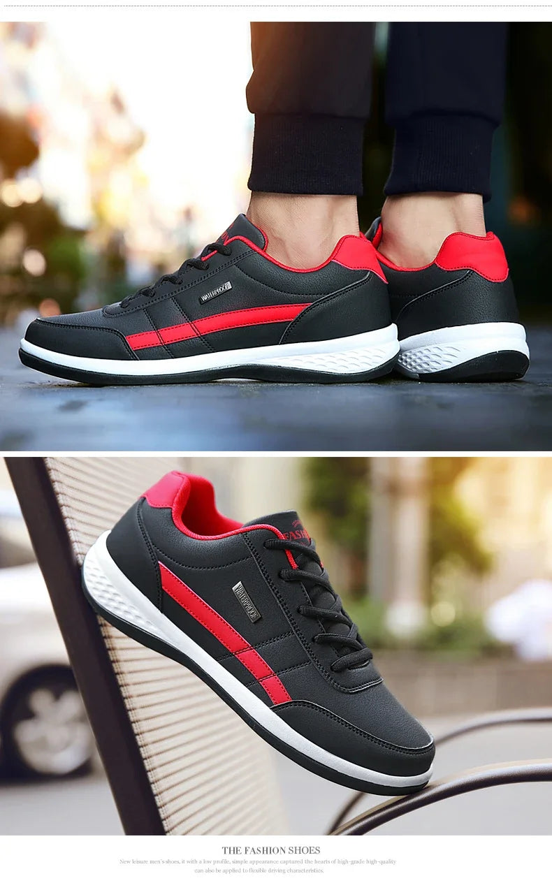 MAEDEF Scarpe Da Uomo Sneaker In Pelle Impermeabile Casual Calzature Stringate Vulcanizzate Comfort
