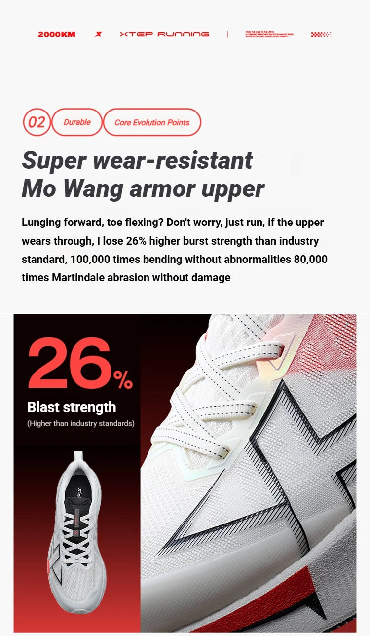 Xtep 2000 Km 5.0 Scarpe Da Corsa Morbide Scarpe Da Ginnastica Universali Resistenti All Usura Leggere Durevoli