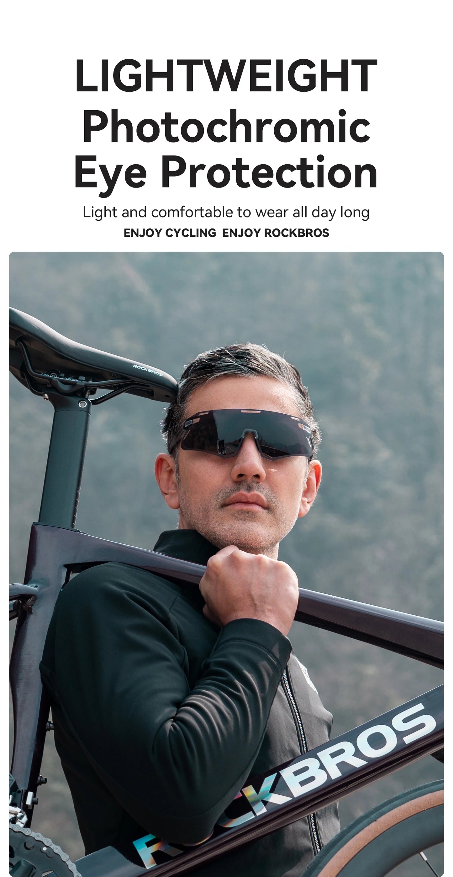 Occhiali Da Ciclismo Fotocromatici RockBros Da Uomo Per MTB E Strada Occhiali Da Sole Protettivi