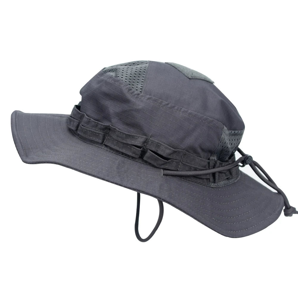 Cappello Boonie Camouflage Protezione Solare Traspirante Antivento Uomo Per Escursionismo Pesca Caccia