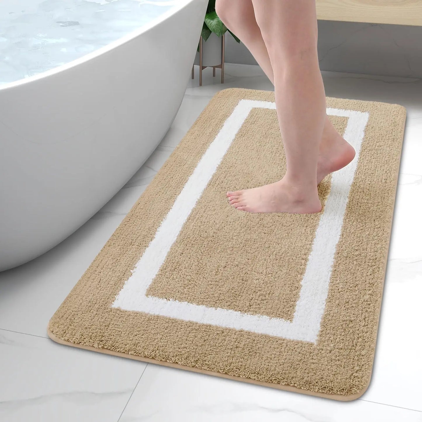 Olanly Tappeti da Bagno Grandi Antiscivolo Lavabili in Lavatrice Peluche Assorbenti Decorazione Pavimento