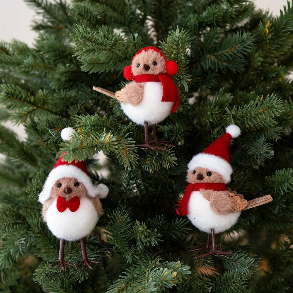 Uccelli Natalizi In Schiuma In Con Sciarpe Rosse Pendente Per Albero Decorazioni Natalizie Per Casa E Stanza