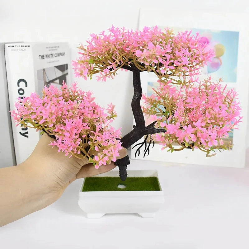 Piante Artificiali Bonsai Piccolo Albero In Vaso Con Fiori Decorativi Per Tavolo Casa Giardino E Decorazione Per Hotel