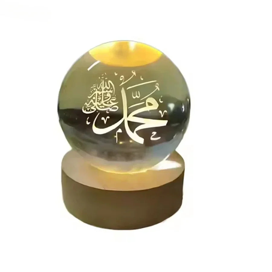 Decorazione Della Stanza Con Sfera Di Cristallo 3D E Base Led Per Luce Ambientale Nel Soggiorno