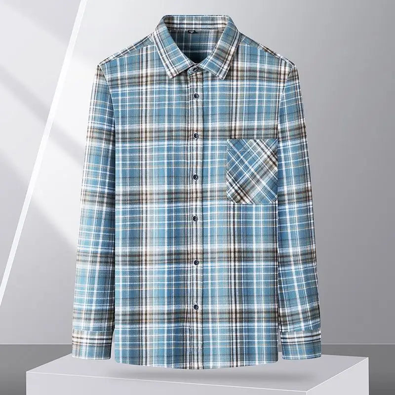 Camicie Flanella Scozzese da Uomo Manica Lunga Plus Size 9XL 10XL 11XL Cotone Morbide Standard Fit Casual