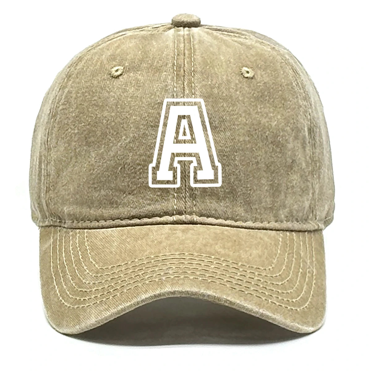 Berretto Da Baseball Unisex Con Stampa Lettera Iniziale AZ Cotone Lavato Retrò Con Visiera Sportiva