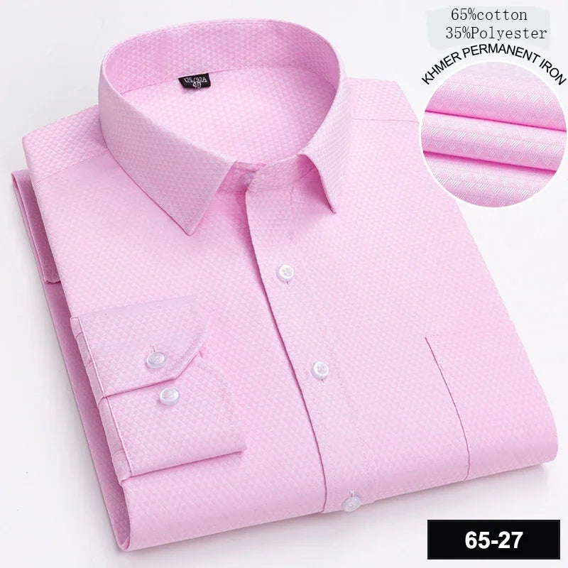 Novità Camicia Da Uomo Slim Fit Maniche Lunghe Formale Con Tasca Singola In Morbido Cotone Scozzese Per Ufficio