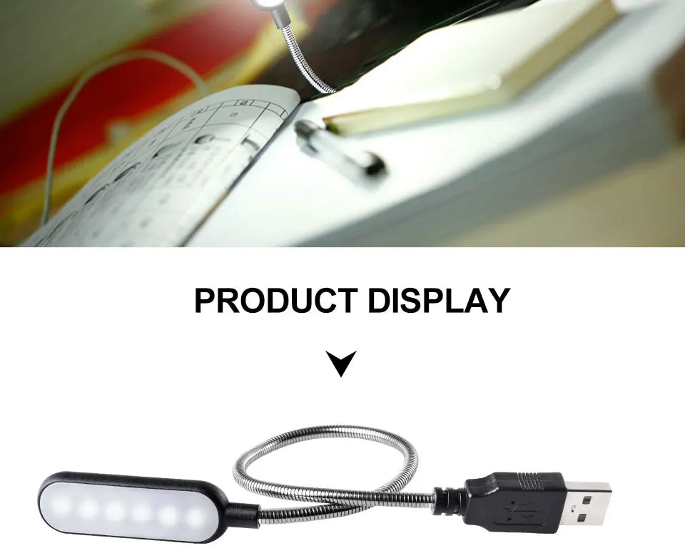 Homefish Lampada LED USB Mini Flessibile Lettura Notturna Portatile per Power Bank Laptop Notebook PC
