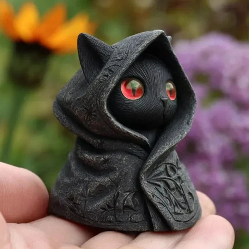 Figurina Di Gatto Fatta A Mano Nero Per Decorazioni Halloween In Resina Regalo Per Amanti Dei Gatti Da Tavolo