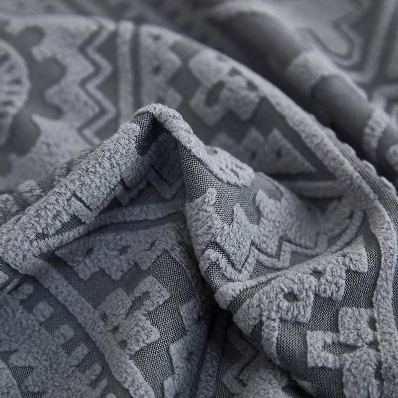 Copridivano Elasticizzato Jacquard Con Gonna Fodera Antiscivolo Antipolvere Tinta Unita Per Soggiorno 1Pezzo