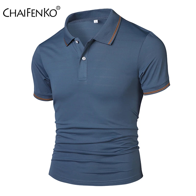 Maglietta Da Uomo Traspirante Estiva Con Risvolto Versatile Top Da Esterno Per Affari E Moda Polo Solido
