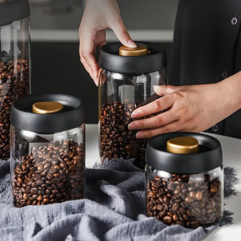 Barattolo Sottovuoto In Vetro Ermetico Per Conservare Chicchi Di Caffè E Alimenti Contenitore A Prova Di Umidità