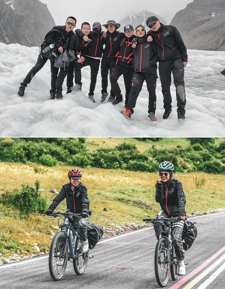 ROCKBROS Giacca Invernale Da Bicicletta Antivento Termica Con Pile Traspirante Impermeabile Riflettente