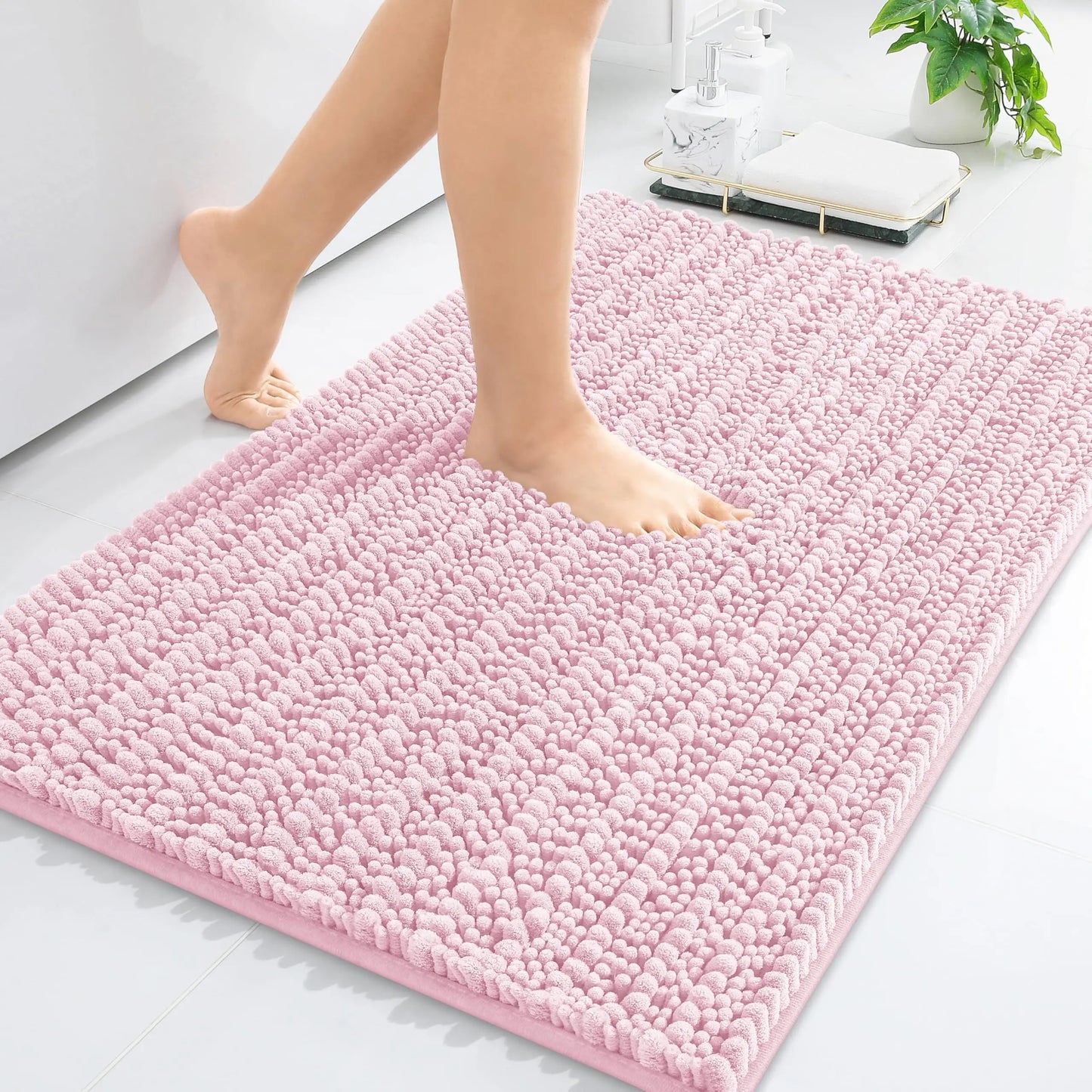Kitinjoy Tappetino Da Bagno Lusso Assorbente Morbido E Spesso In Peluche Antiscivolo Grande Per Doccia
