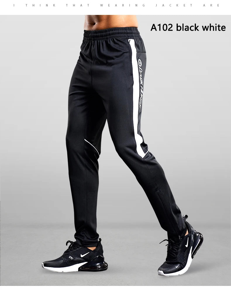 Pantaloni Sportivi Da Uomo Con Tasche Con Cerniera Per Corsa Allenamento Calcio Fitness In Poliestere Modello A102