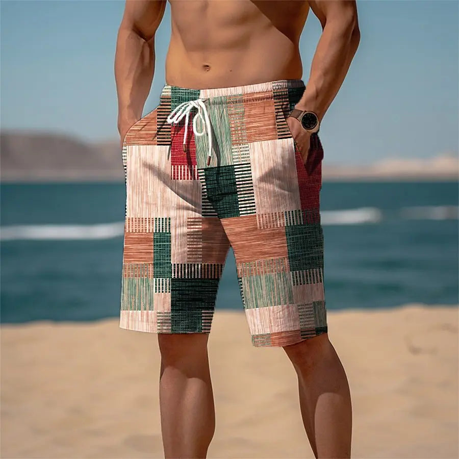 Pantaloncini da Spiaggia con Grafica Sfumata per Uomo Pantaloncini da Surf 3D Colorati e Pantaloni Corti Estivi Vacanza