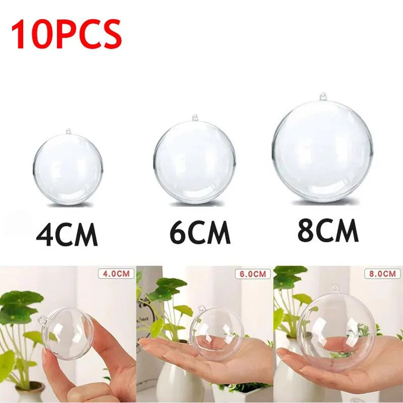 Palline Natalizie Trasparenti In Plastica 10 Pz Per Albero Di Natale Decorazione Casa Regalo Di Nozze