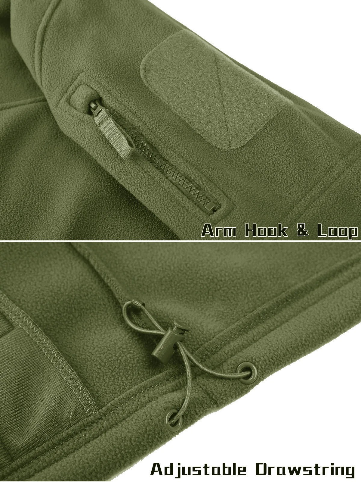 Tacvasen Giacca In Pile Full Zip Verde Da Uomo Con Tasche Con Cerniera Termica Per Lavoro E Escursionismo Outwear
