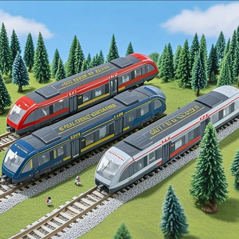 Set Treni Giocattolo Locomotiva Ad Alta Velocità Motore Pressofuso Modello Auto Scorrevole Per Bambini