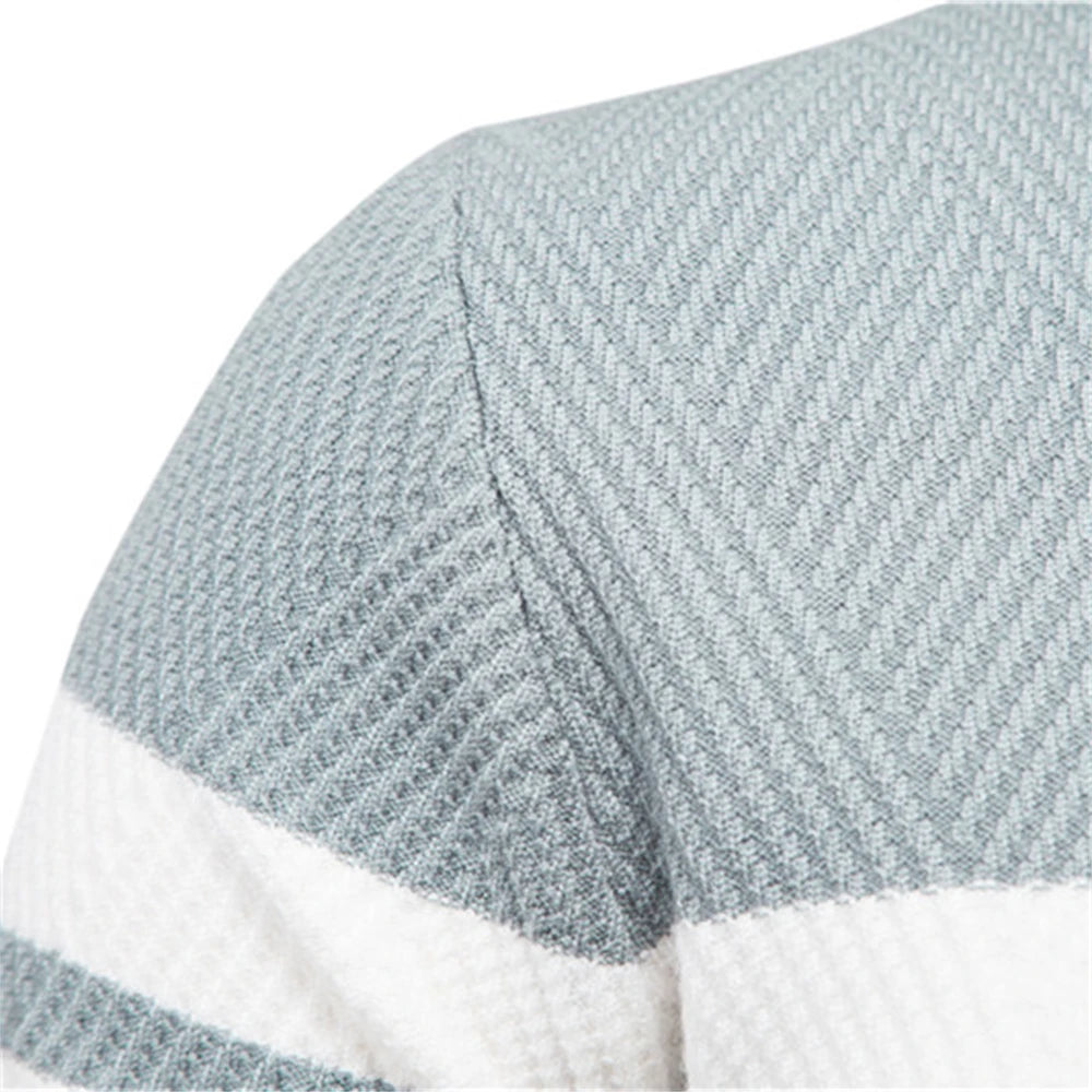 Pullover Maglione Da Uomo O Collo Patchwork Manica Lunga Caldo Sottile Abbigliamento Uomo Moda Casual Autunno