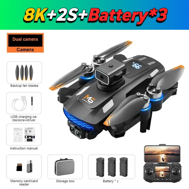 Drone M6 Originale Fotocamera Professionale 4K 8K WiFi 5G FPV Video 4K UAV Schermo Telecomando RC Quadricottero Regalo