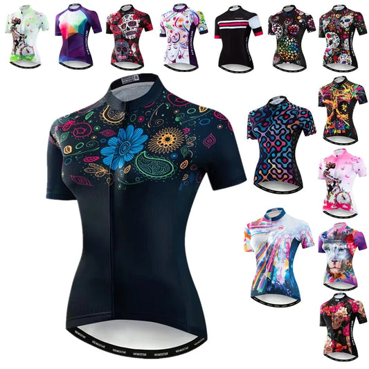 Maglia Da Ciclismo Da Donna Weimostar A Fiori Maniche Corte Abbigliamento Da Bicicletta Da Montagna Estiva Per Strada