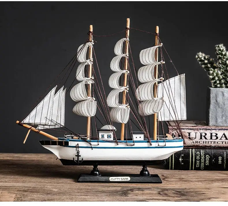 Modello Di Barca A Vela In Legno Per Decorazioni Della Casa In Stile Mediterraneo Accessori Regalo Compleanno