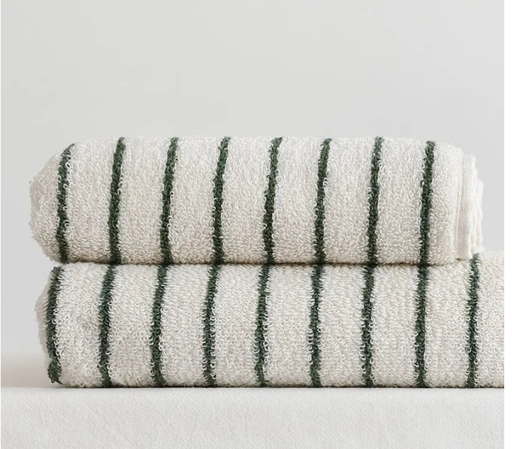 Asciugamano In Cotone A Righe Retrò 70x140 Cm Morbido E Assorbente Per Casa Palestra Cucina