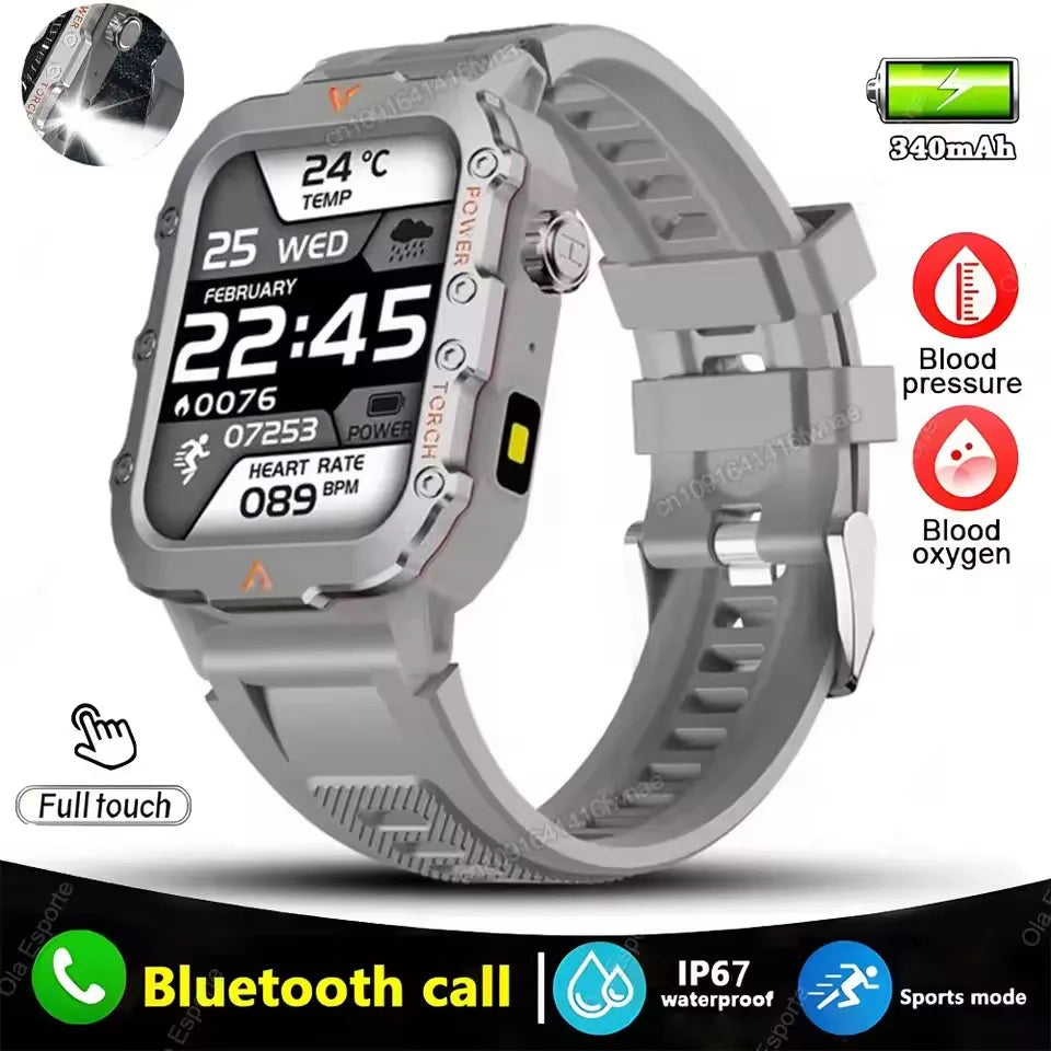 Smartwatch Militare Robusto 2026 Con GPS Chiamate Bluetooth Monitoraggio Salute Fitness Impermeabile 5ATM Per Uomo HW12