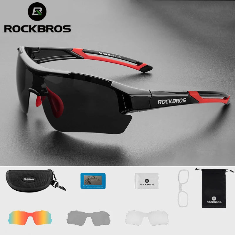 Occhiali Da Ciclismo Polarizzati Per Uomo UV400 Con Naso Regolabile E Set Di 5 Lenti Per Road MTB