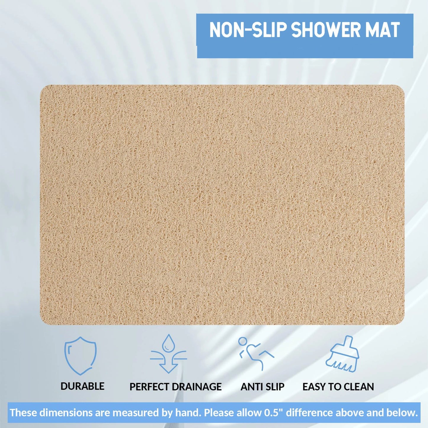 Tappetino Da Doccia Antiscivolo 50x80 Cm Drenabile Lavabile Facile Da Pulire Confortevole Per Bagno Per Famiglie