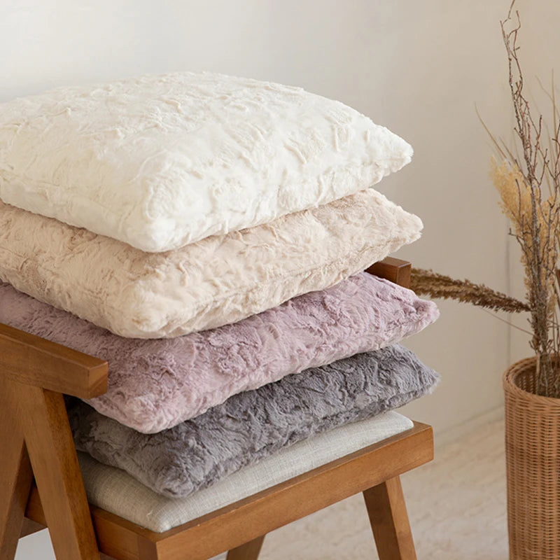 Fodera Per Cuscino Invernale In Peluche Morbida Quadrata 45x45 Cm Decorativa Per Soggiorno