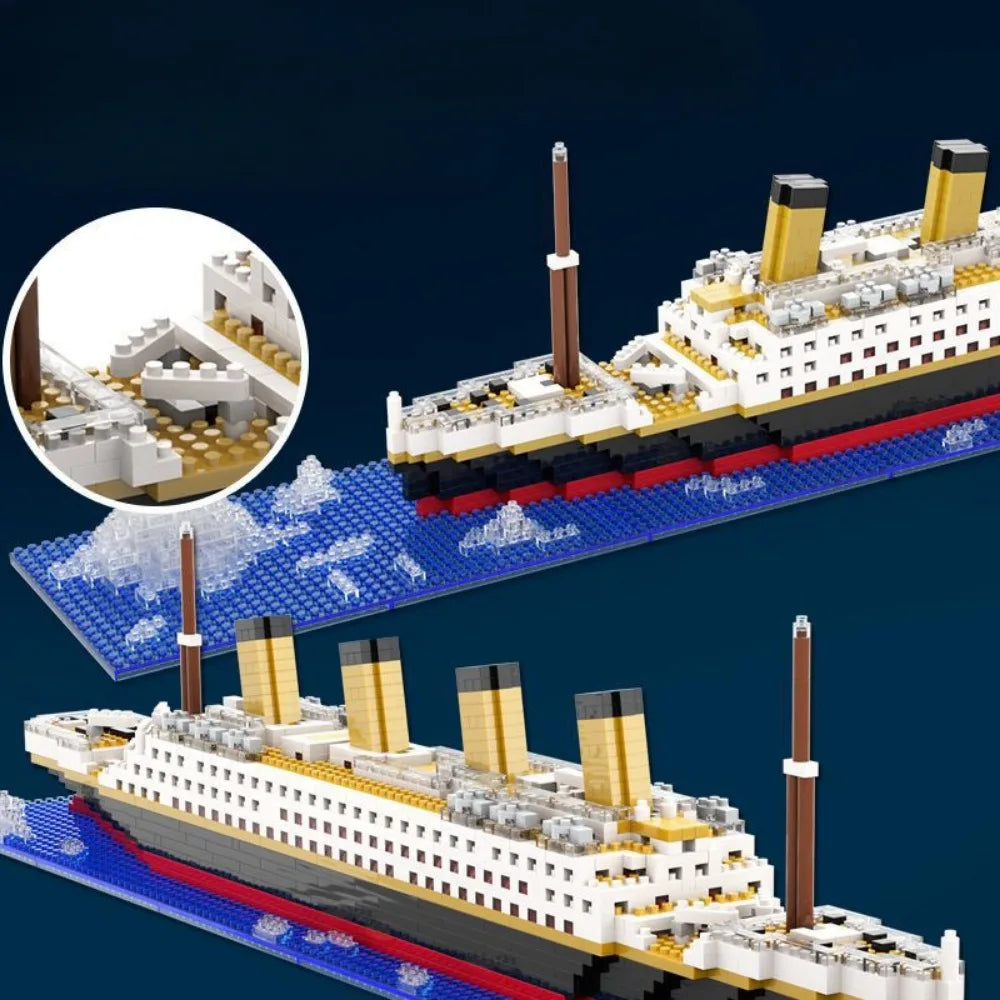 Oltre 4000 Pezzi Titanic Modello Nave Da Crociera Blocchi Costruzione MOC Barche Giocattoli Da Costruzione Regalo