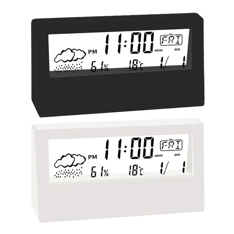 Stazione Meteorologica Domestica Multifunzionale Led Termometro Termoigrometro Orologio Elettronico Con Allarme
