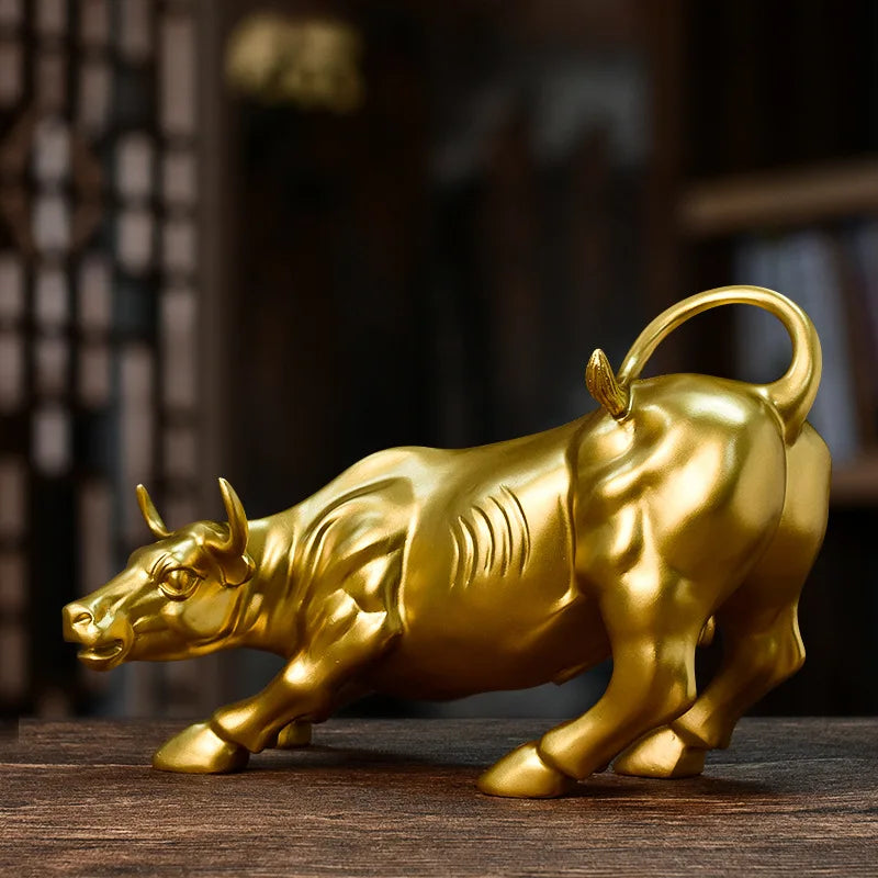 Scultura Toro In Resina 27 Cm Statua Animale Decorazione Per Casa Ufficio Vetrina Regalo Elegante