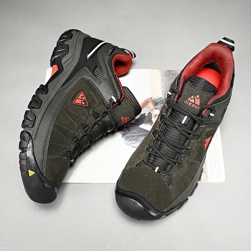 HikeUp Scarpe Da Trekking Per Uomini In Pelle Durevoli Alta Qualita Scarpe Da Arrampicata All Aperto Con Suola In Gomma