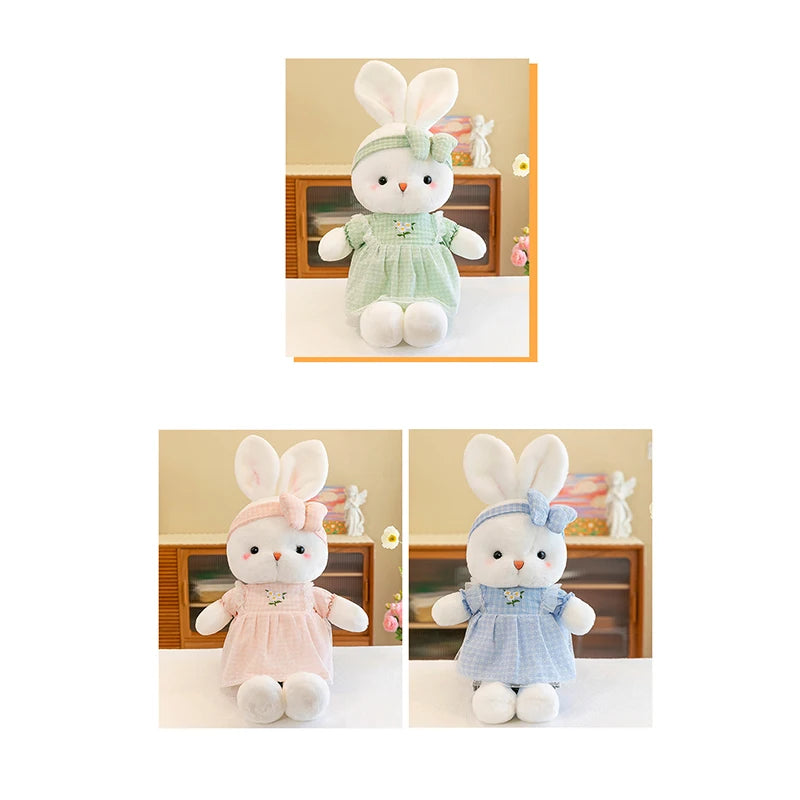 Peluche Coniglio Cartone Animato Vestito Floreale Regalo Per Pasqua San Valentino Compleanno Decorazione Casa