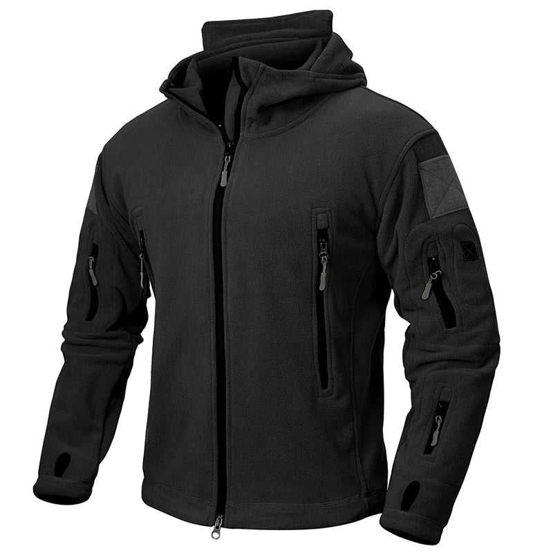 Giacca Invernale In Pile Tattico Da Uomo Calda Con Cappuccio Esterno Polare Escursionismo Sportiva Casual Con Zip