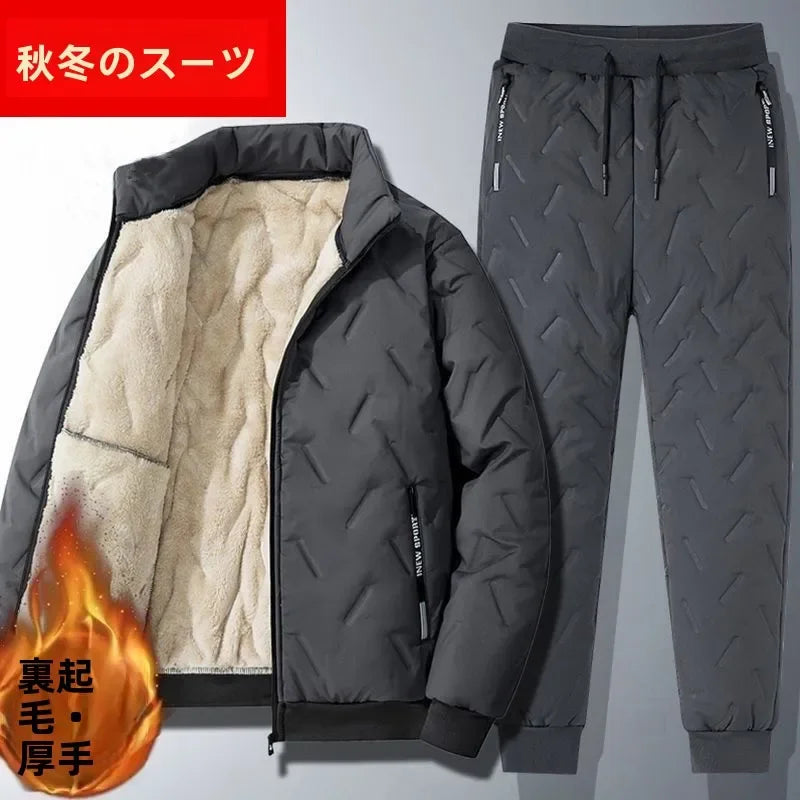 Cappotto Uomo In Velluto Di Agnello Foderato Autunno Inverno Colletto Intagliato Con Tasche Elegante