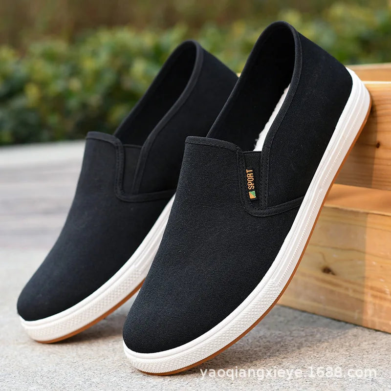 Scarpe Da Ginnastica In Tela Da Uomo Basse Leggere Vulcanizzate Slip On Casual Spedizione Gratuita A Prezzi Accessibili