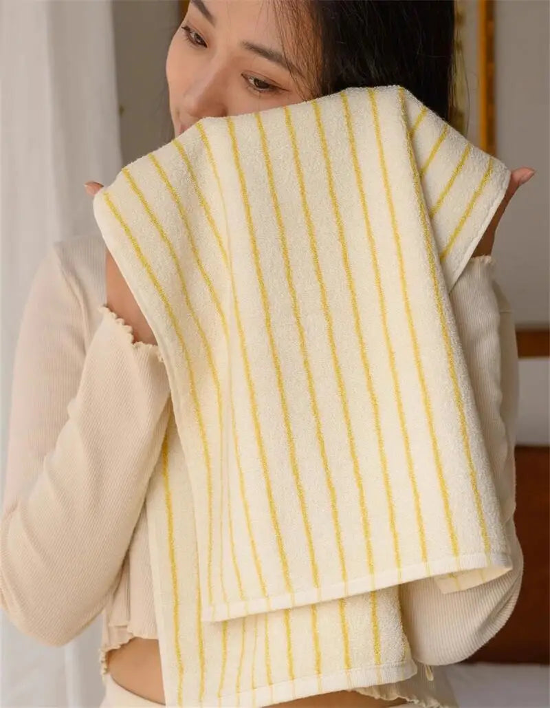 Asciugamano In Cotone A Righe Retrò 70x140 Cm Morbido E Assorbente Per Casa Palestra Cucina