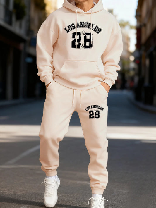 Los Angeges Numero 28 Felpa Con Cappuccio Da Uomo Stampata Set Sportivo Invernale Due Pezzi Pantaloni Comodi Da Coppia