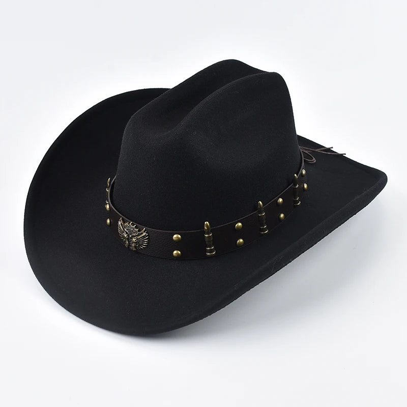 Cappello Western Cowboy Unisex Vintage Con Ampio Bordo In Tessuto Cotone Poliestere Resistente E Polivalente