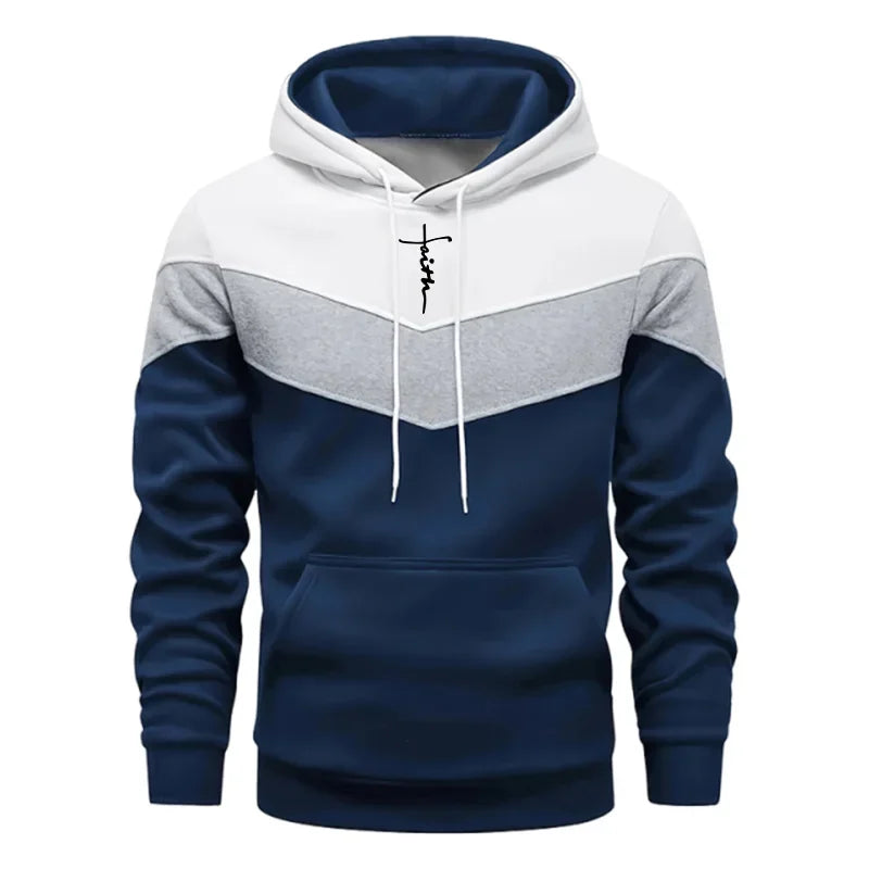 Completo Tuta Da Uomo Felpa Con Cappuccio Tricolore Autunno Inverno Moda Casual Comfort Alta Qualità Pantaloni Abbinati