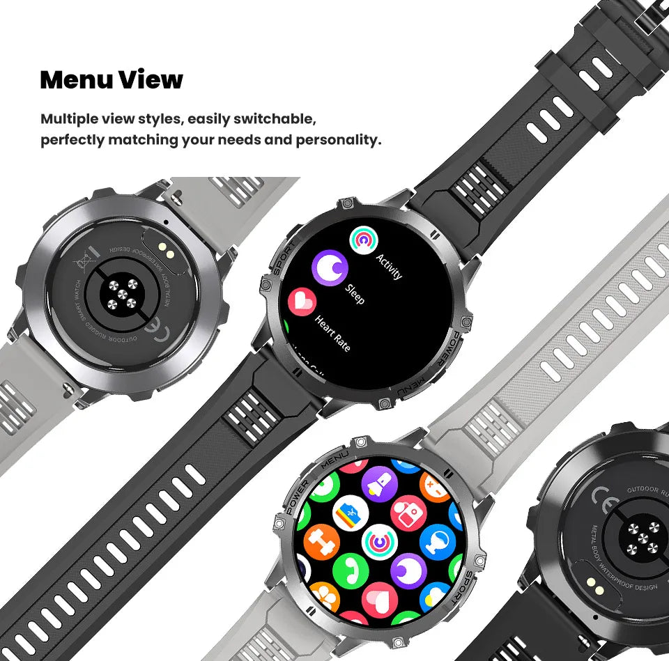 LIGE Orologio Smartwatch Uomo Con Display AMOLED Altimetro Barometro Bussola Batteria 900mAh Ultra Lunga Durata Sportivo