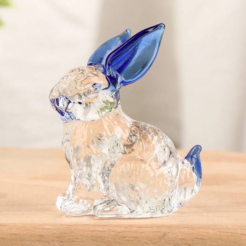 Figurine Fatte A Mano Degli Animali Mascotte Coniglio In Vetro Cristallo Ornamenti Per Tavolo Ufficio Soggiorno